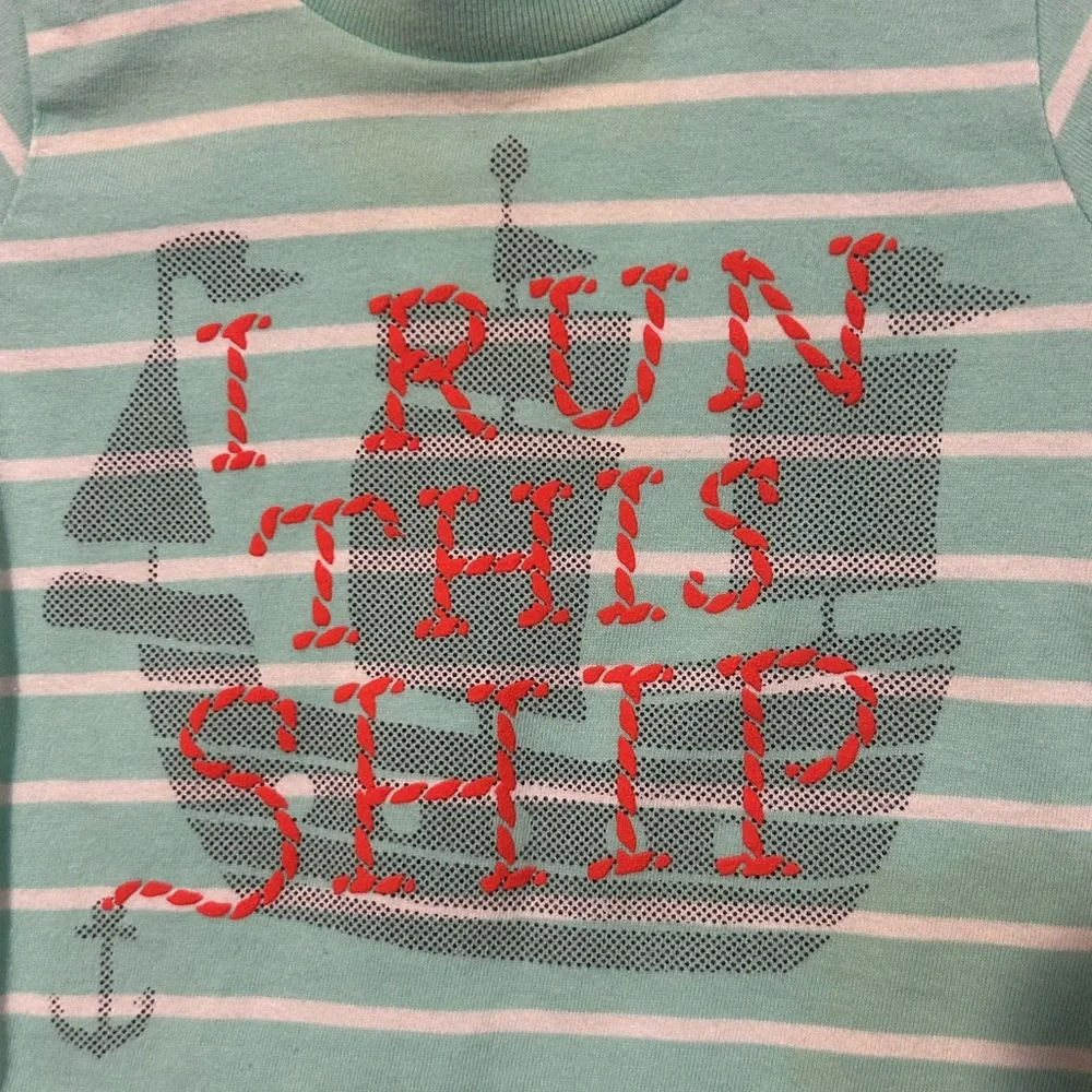 Carter's Mint Green Striped Tee with Nautical Print